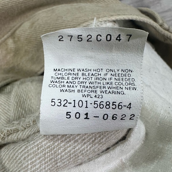 Men’s Vintage 90s Tan 501 Denim Jeans Made in USA - Picture 7 of 8